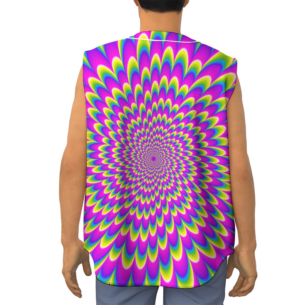 Green Wave Moving Optical Illusion Sleeveless Baseball Jersey