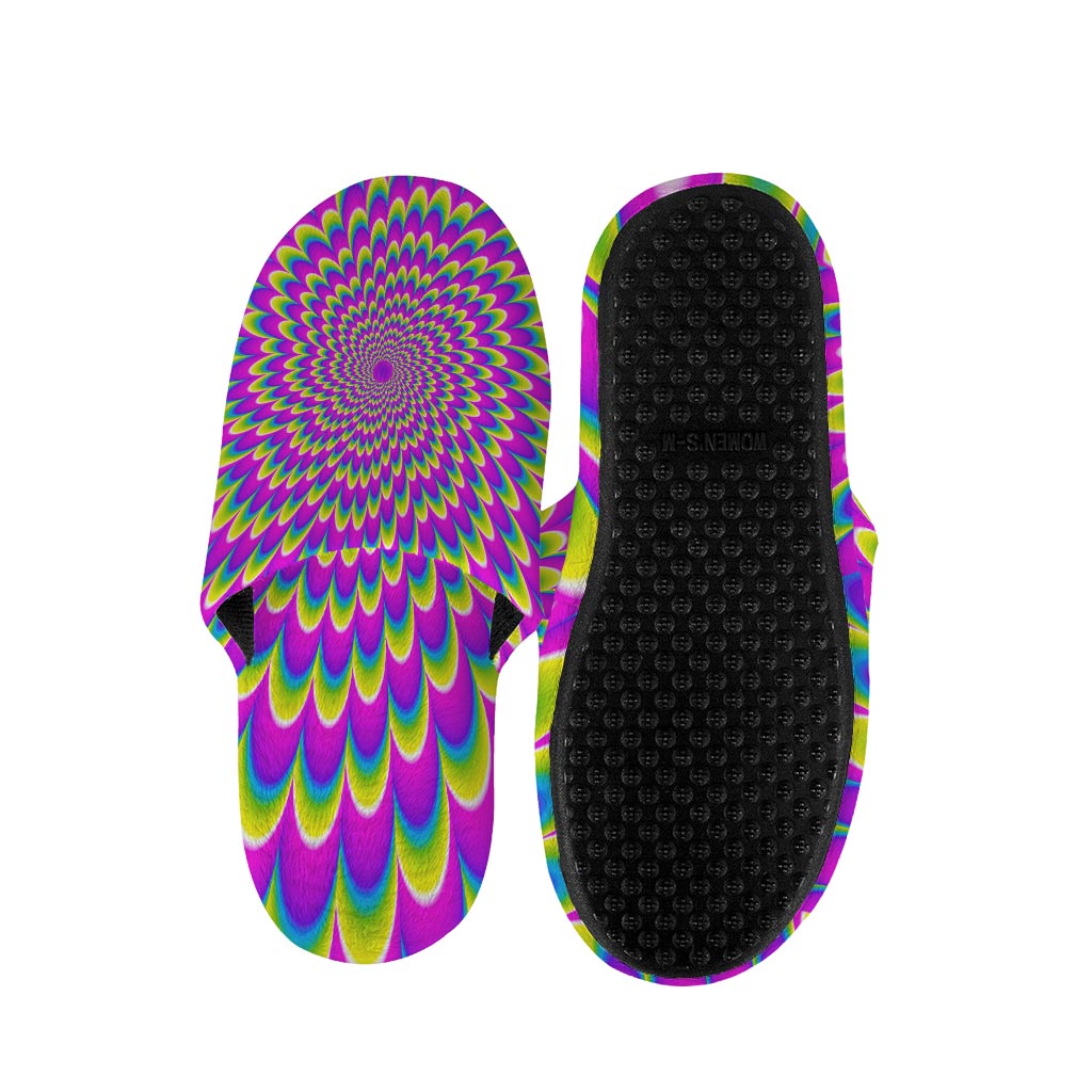 Green Wave Moving Optical Illusion Slippers