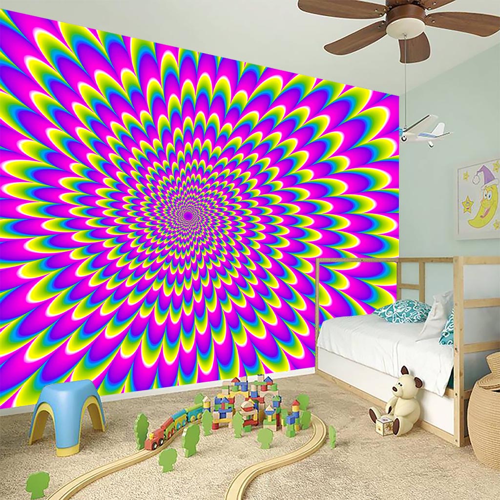 Green Wave Moving Optical Illusion Wall Sticker
