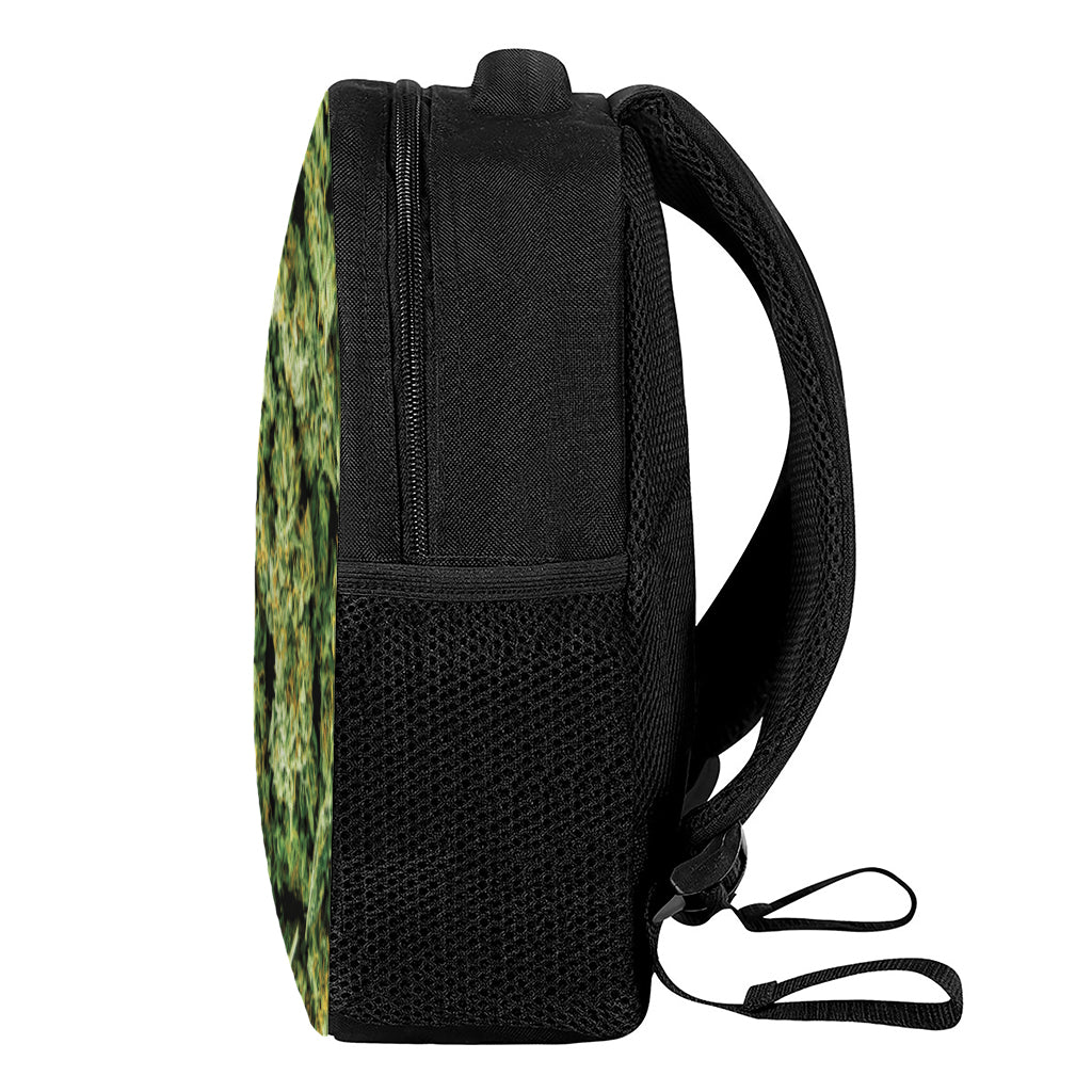 Green Weed Print Casual Backpack