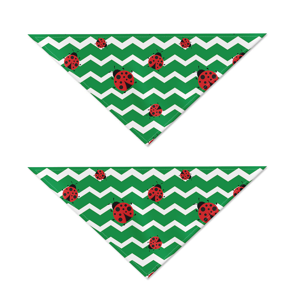 Green Zigzag Ladybird Pattern Print Dog Bandana