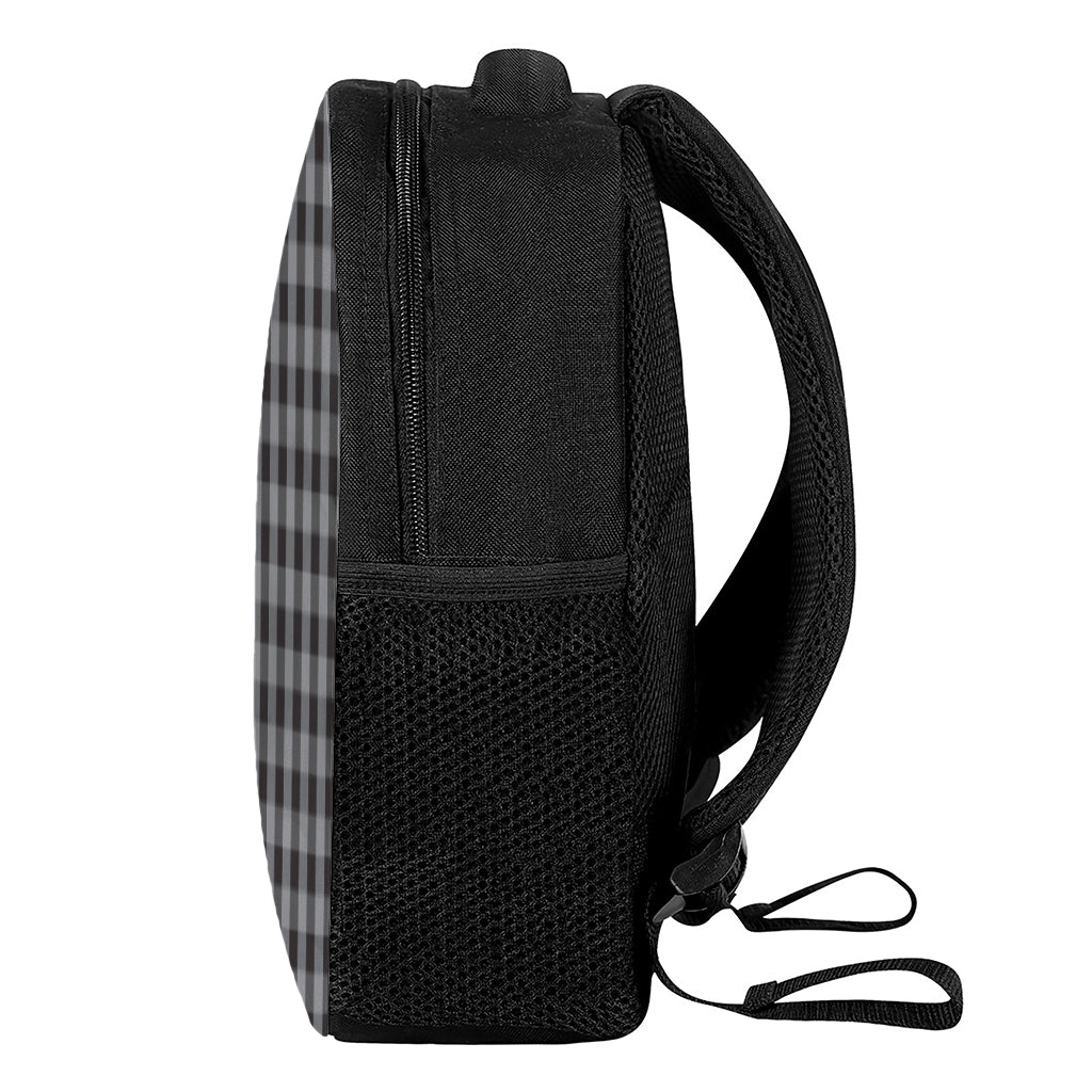 Grey And Black Check Pattern Print Casual Backpack