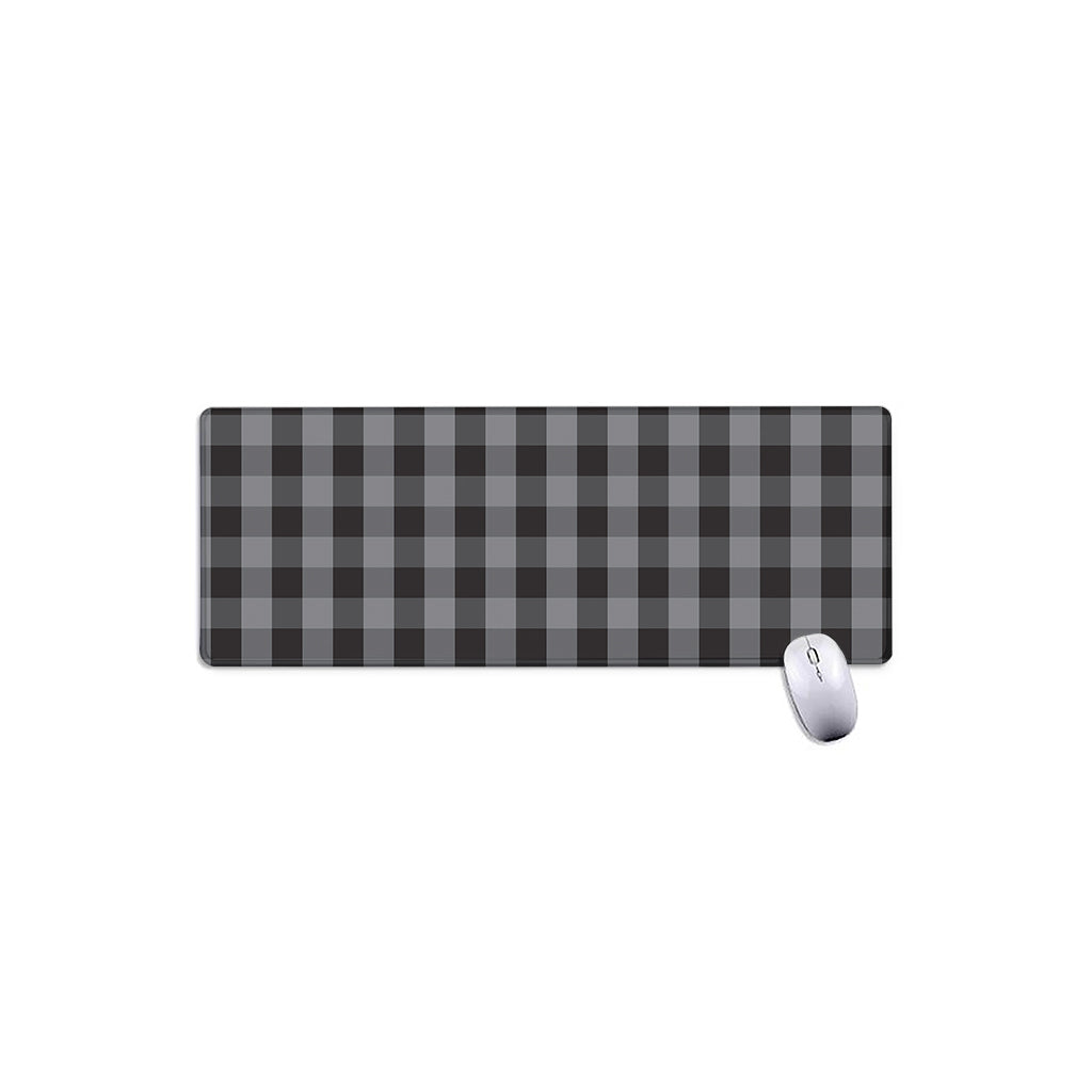 Grey And Black Check Pattern Print Extended Mouse Pad