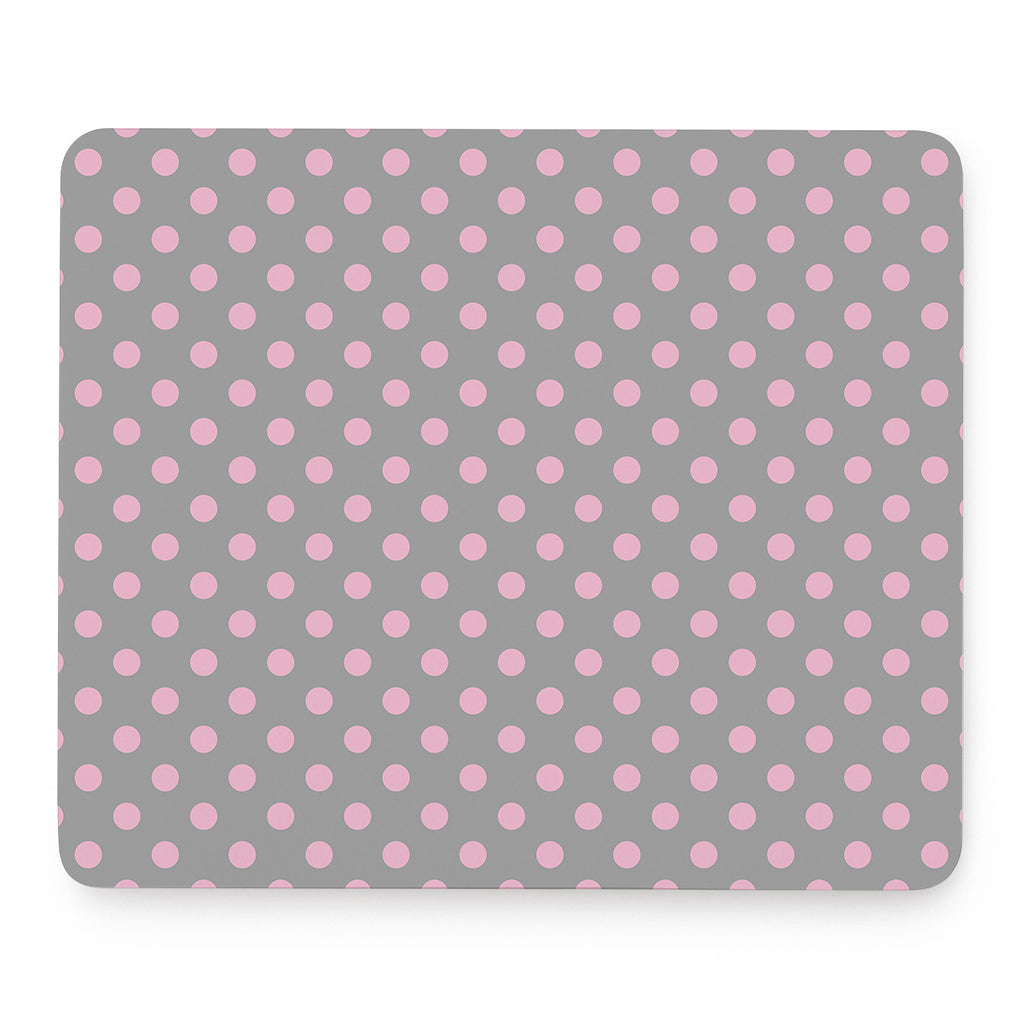 Grey And Pink Polka Dot Pattern Print Mouse Pad