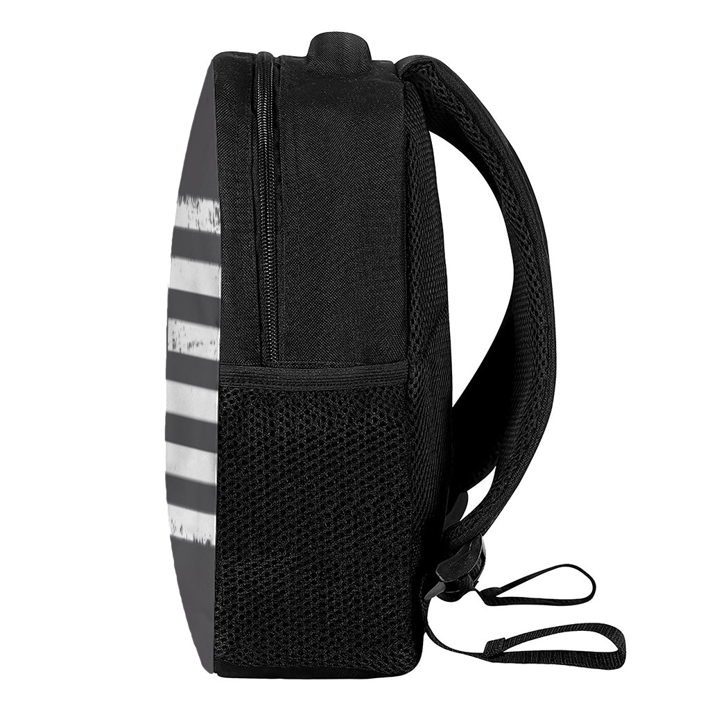 Grey And White American Flag Print Casual Backpack