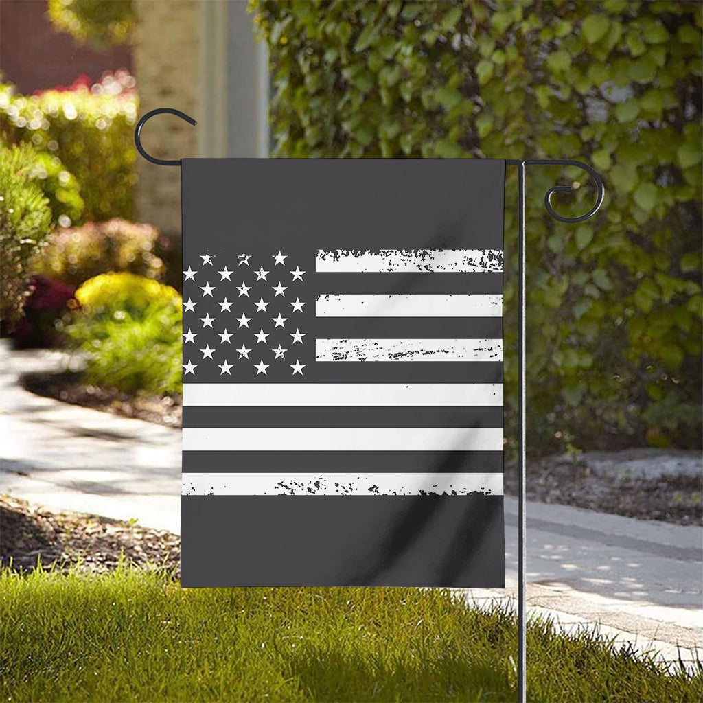 Grey And White American Flag Print House Flag