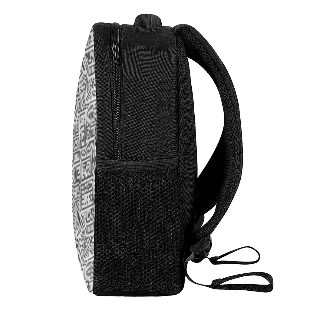 Grey And White Aztec Pattern Print Casual Backpack