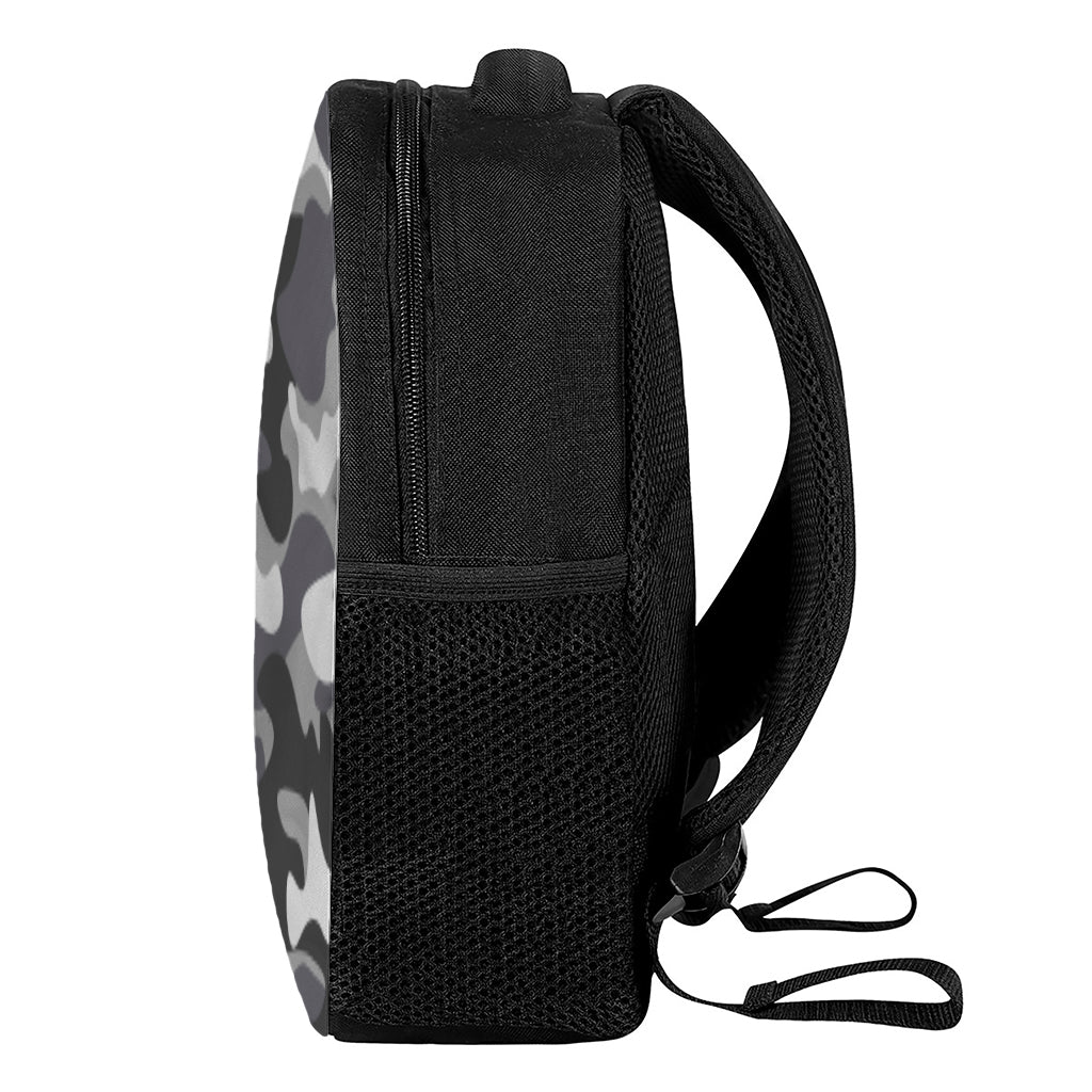 Grey And White Camouflage Print Casual Backpack