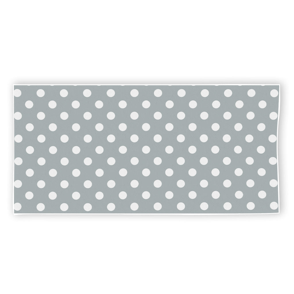 Grey And White Polka Dot Pattern Print Beach Towel
