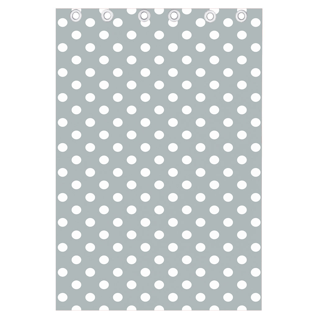 Grey And White Polka Dot Pattern Print Curtain