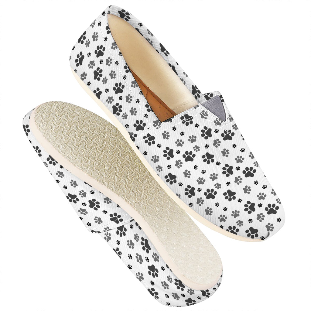 Grey Animal Paw Pattern Print Casual Shoes