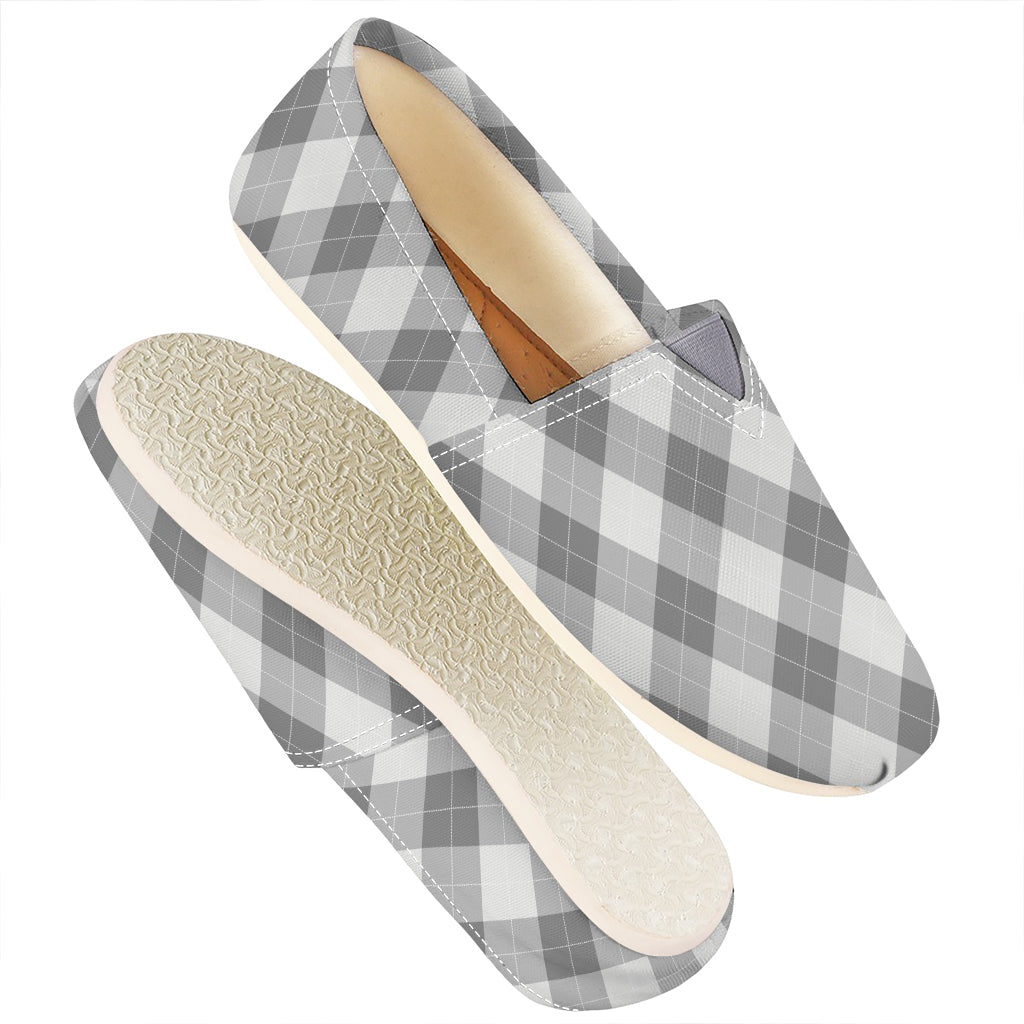 Grey Argyle Pattern Print Casual Shoes