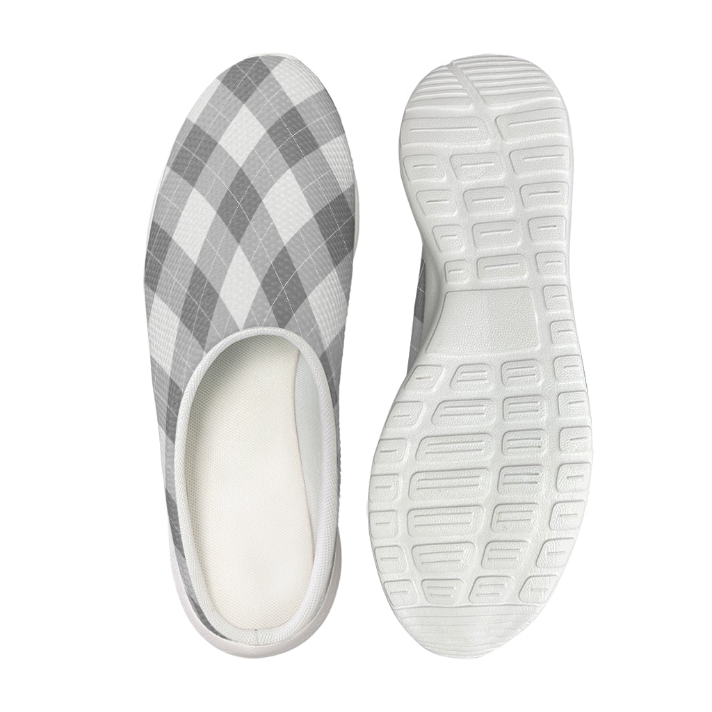 Grey Argyle Pattern Print Mesh Casual Shoes