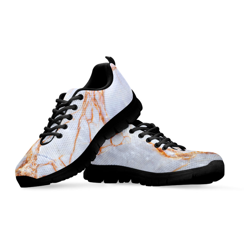 Grey Bronze Marble Print Black Running Shoes