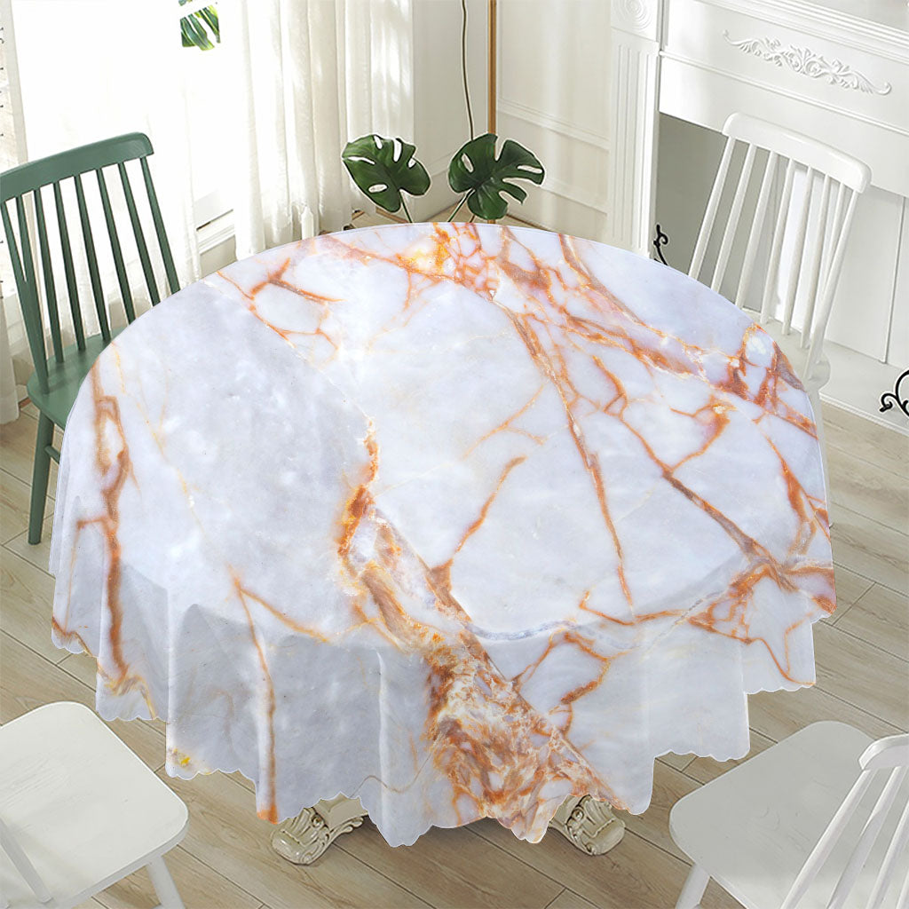 Grey Bronze Marble Print Waterproof Round Tablecloth