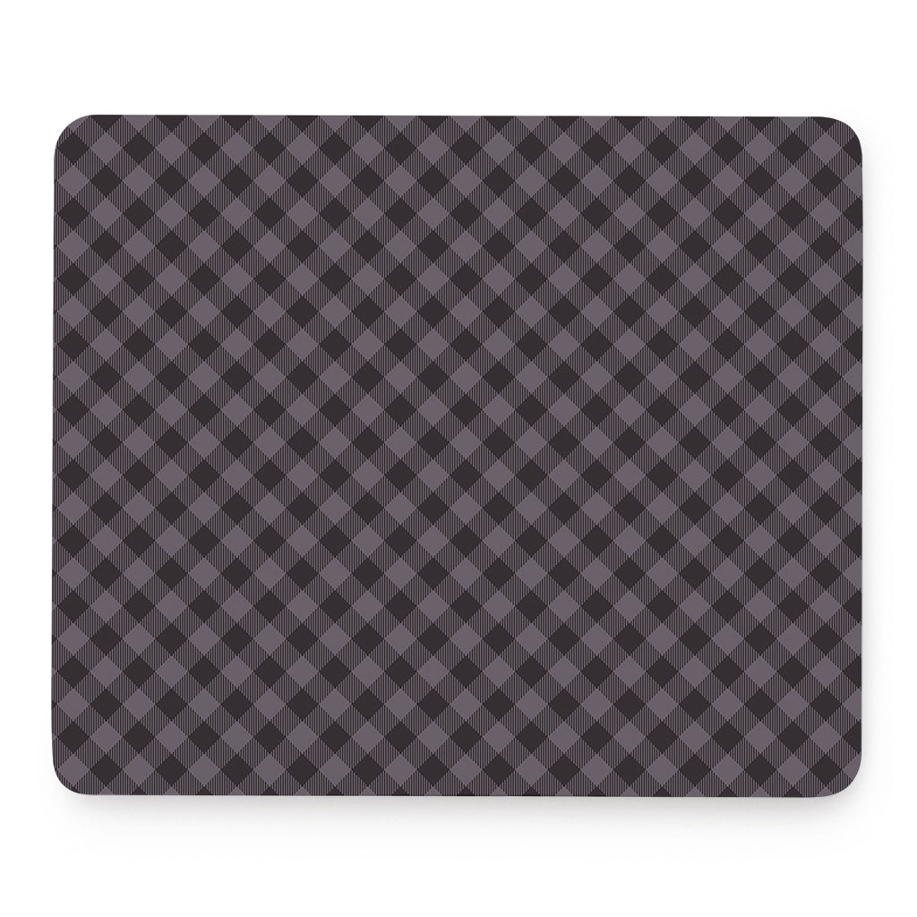 Grey Buffalo Plaid Pattern Print Mouse Pad