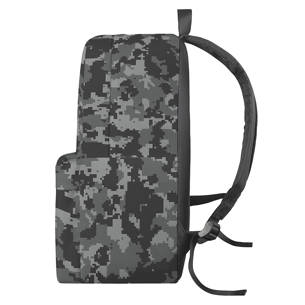 Grey Digital Camo Pattern Print Backpack