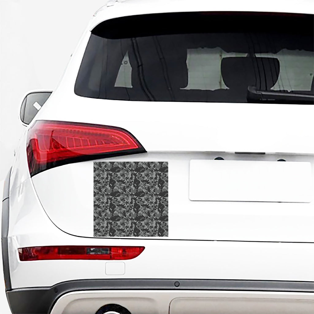 Grey Digital Camo Pattern Print Car Sticker
