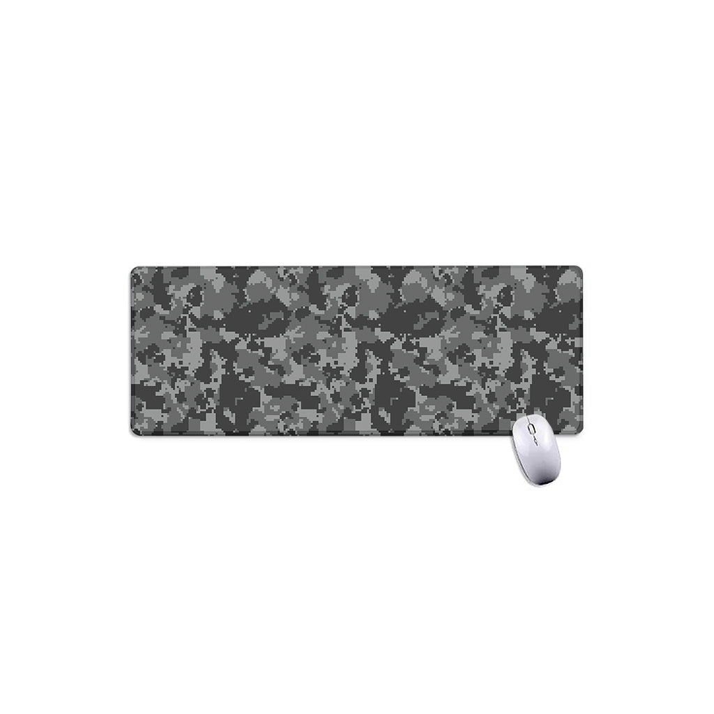 Grey Digital Camo Pattern Print Extended Mouse Pad