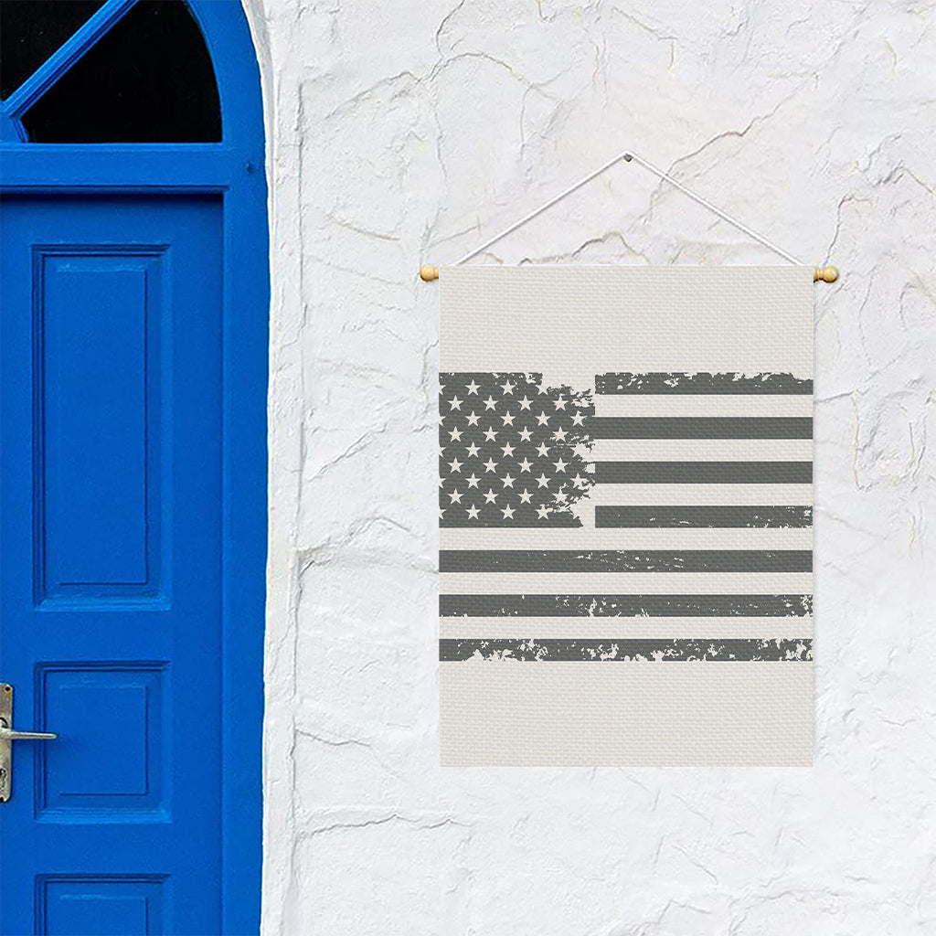 Grey Grunge American Flag Print Garden Flag