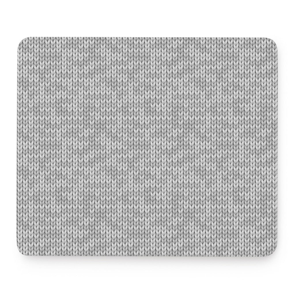 Grey Knitted Pattern Print Mouse Pad