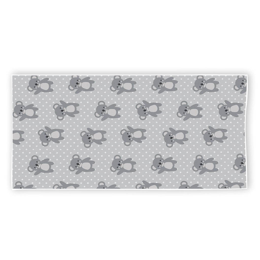 Grey Koala Pattern Print Beach Towel