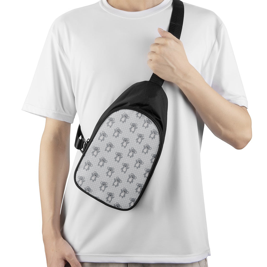 Grey Koala Pattern Print Chest Bag