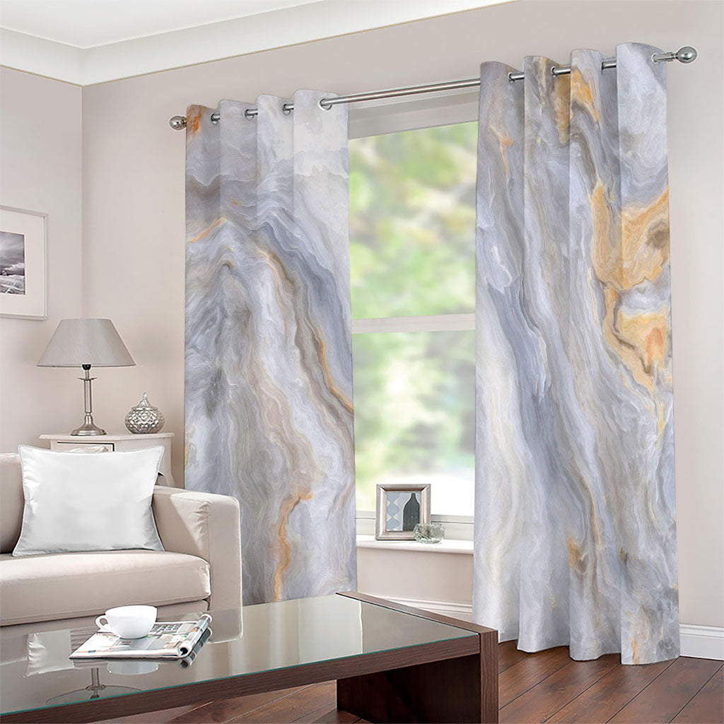 Grey Marble Print Extra Wide Grommet Curtains