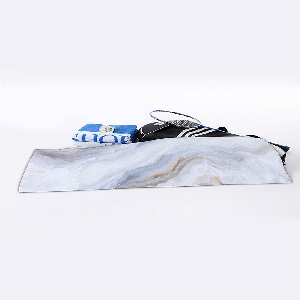Grey Marble Print Sports Towel