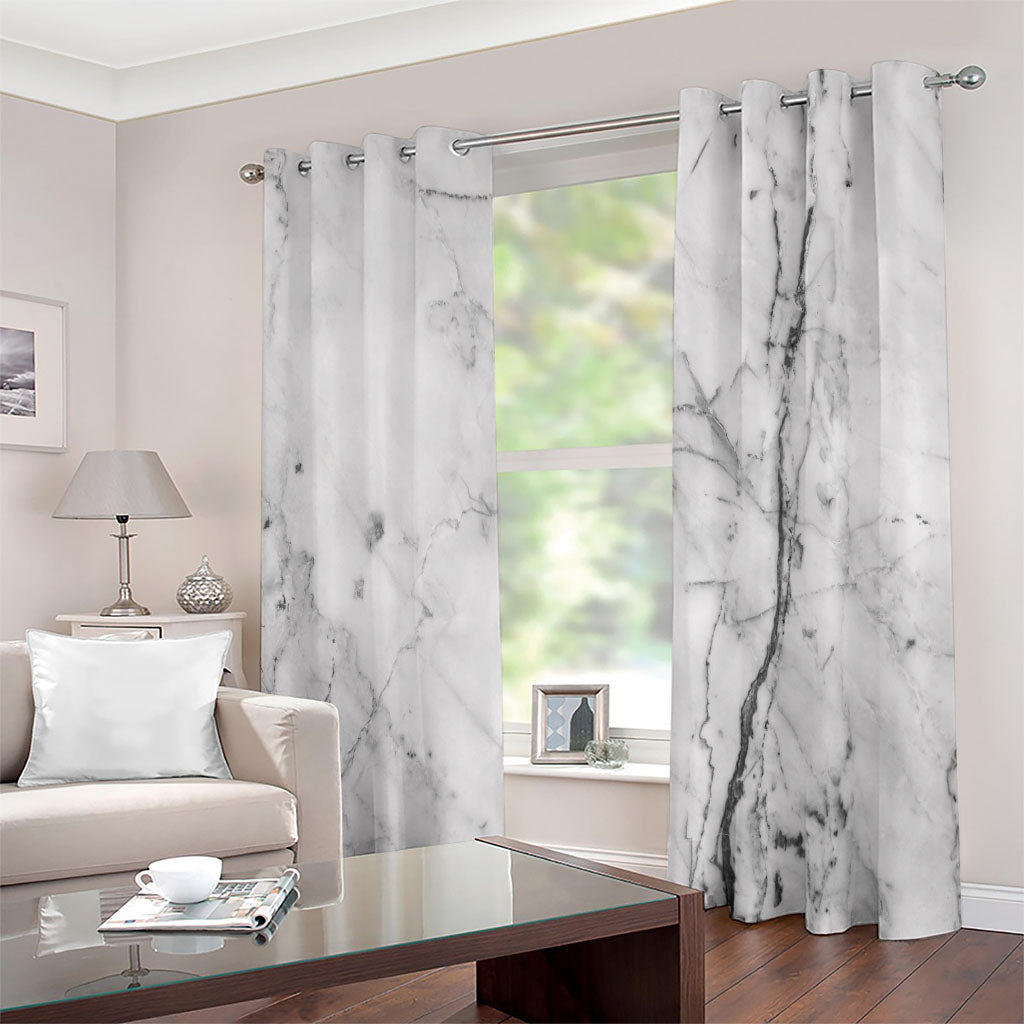 Grey Marble Stone Print Extra Wide Grommet Curtains