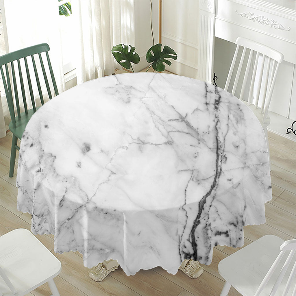 Grey Marble Stone Print Waterproof Round Tablecloth