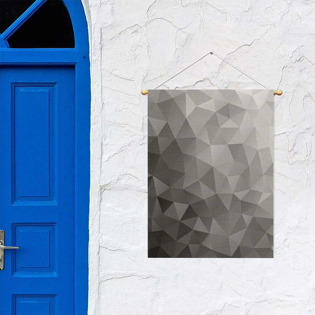 Grey Polygonal Geometric Print Garden Flag