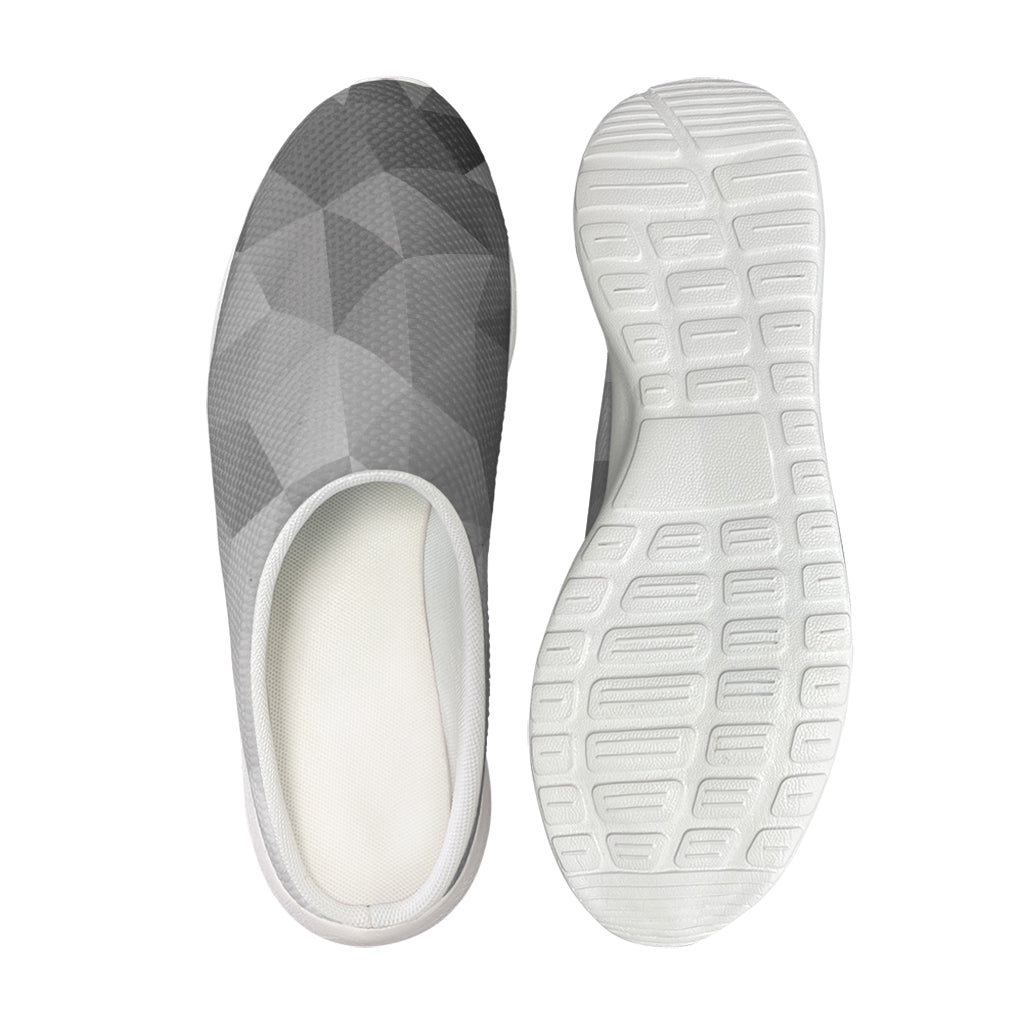 Grey Polygonal Geometric Print Mesh Casual Shoes