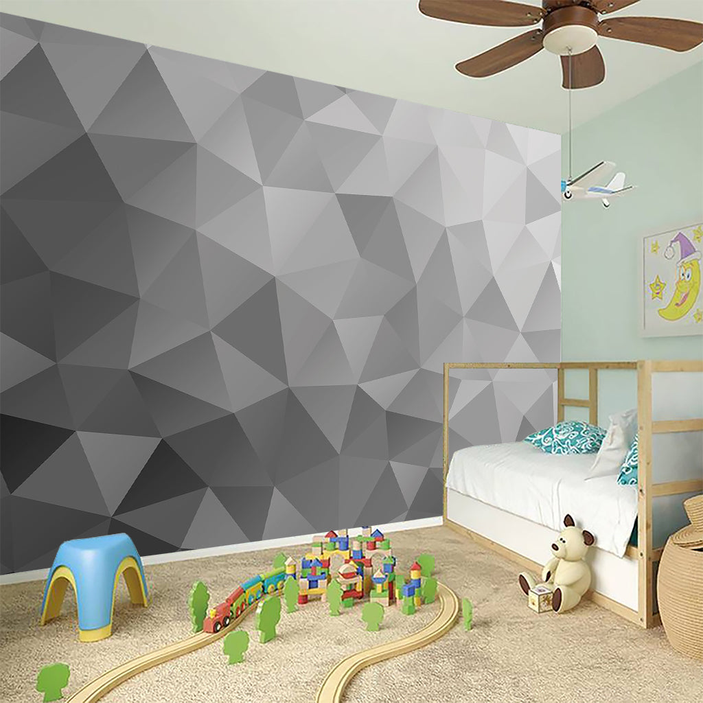 Grey Polygonal Geometric Print Wall Sticker