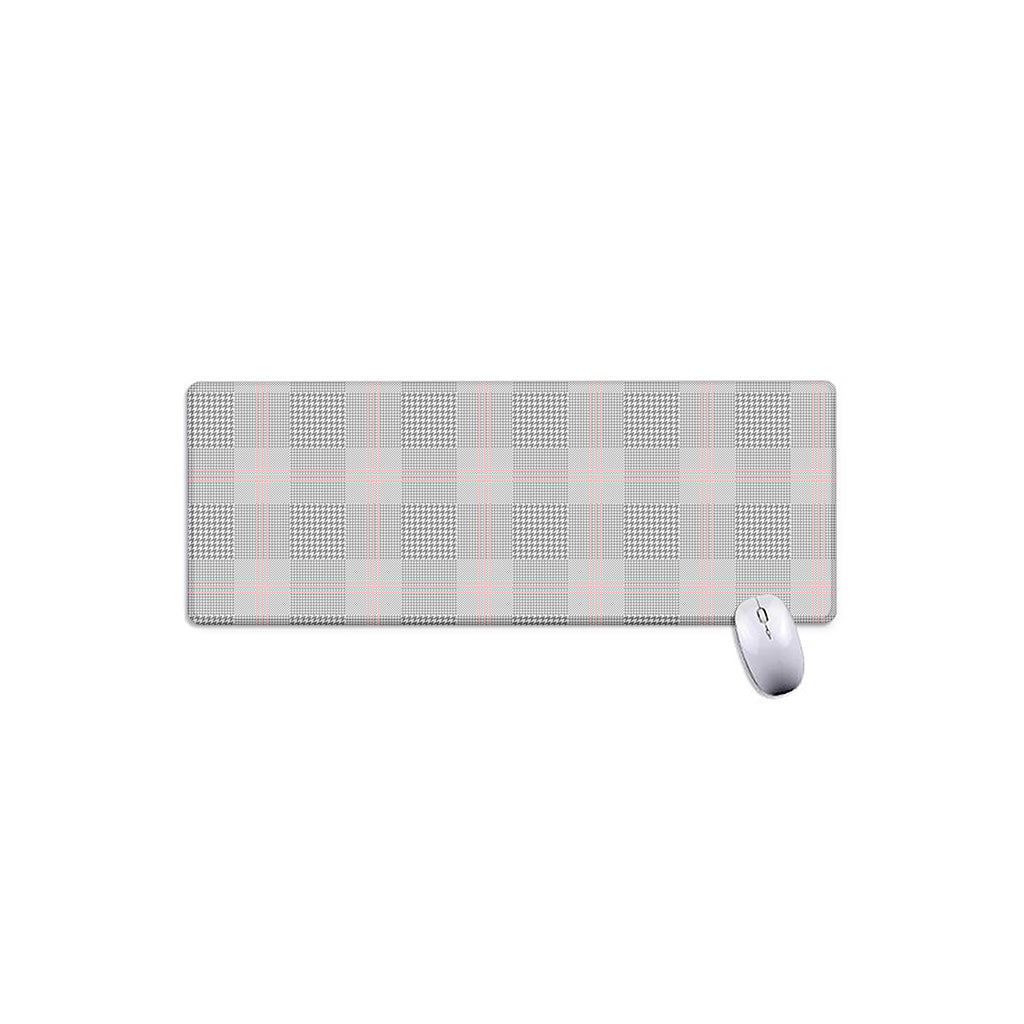 Grey Prince of Wales Check Print Extended Mouse Pad