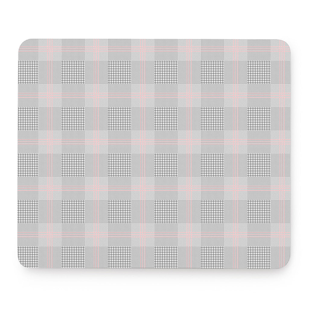 Grey Prince of Wales Check Print Mouse Pad