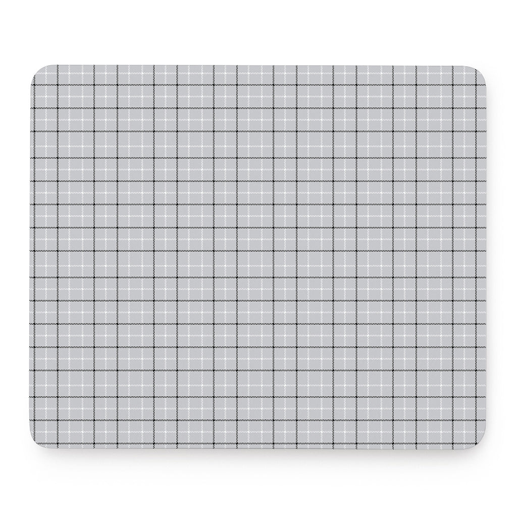 Grey Tattersall Pattern Print Mouse Pad