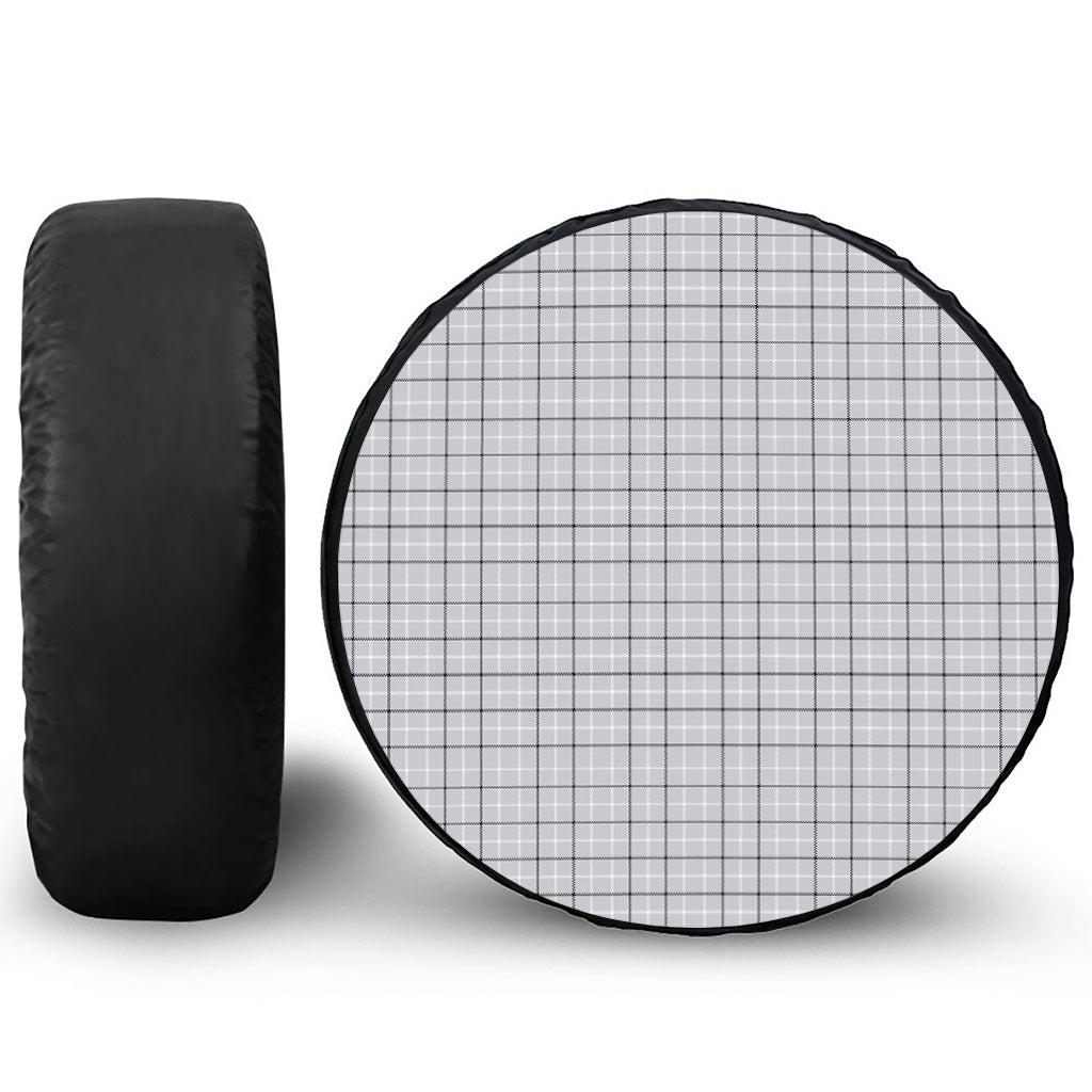 Grey Tattersall Pattern Print Tire Cover