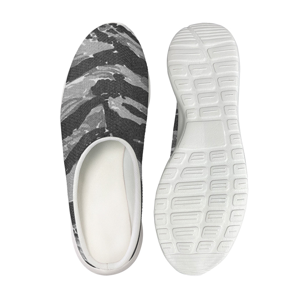 Grey Tiger Stripe Camouflage Print Mesh Casual Shoes