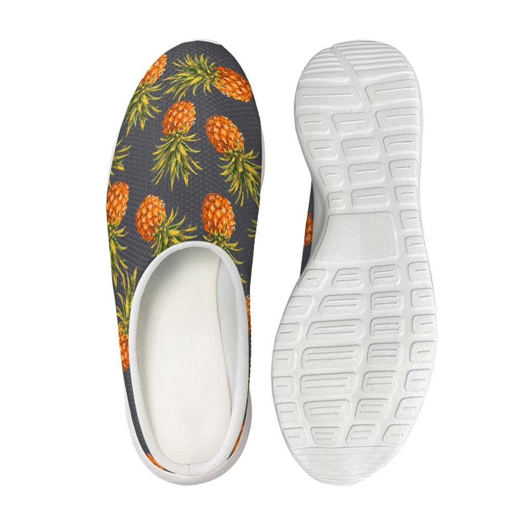 Grey Watercolor Pineapple Pattern Print Mesh Casual Shoes