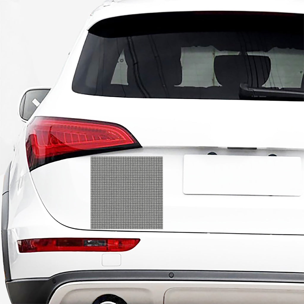 Grey Windowpane Pattern Print Car Sticker