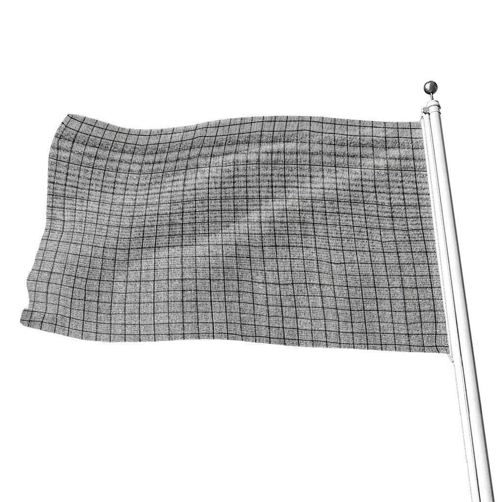 Grey Windowpane Pattern Print Flag