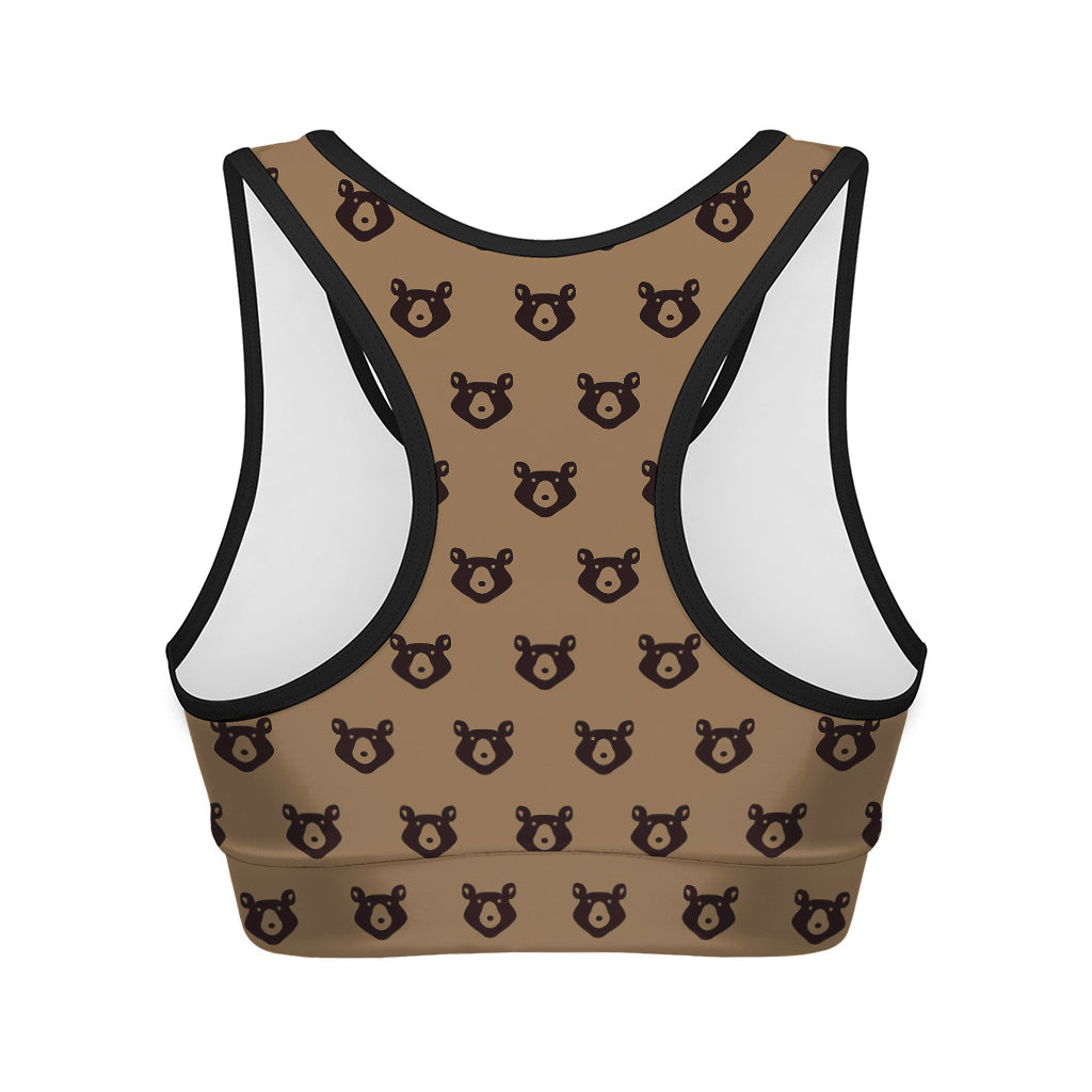 Grizzly Bear Pattern Print Women's Sports Bra