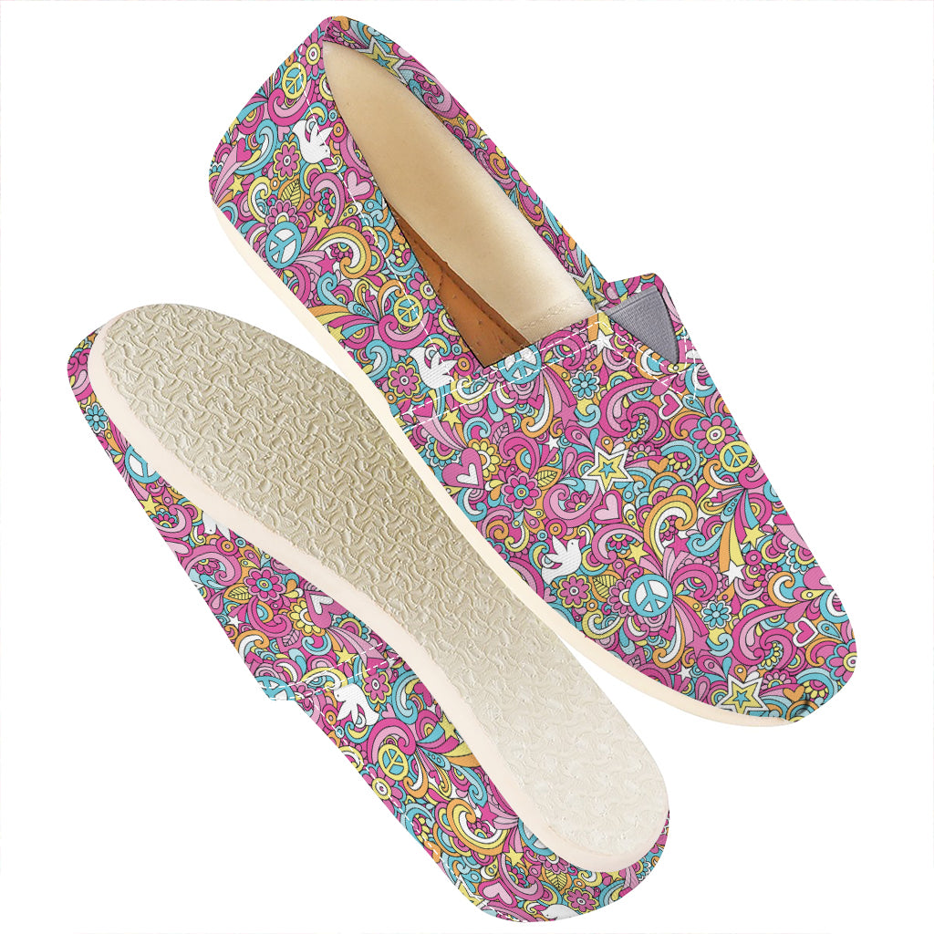 Groovy Girly Peace Pattern Print Casual Shoes