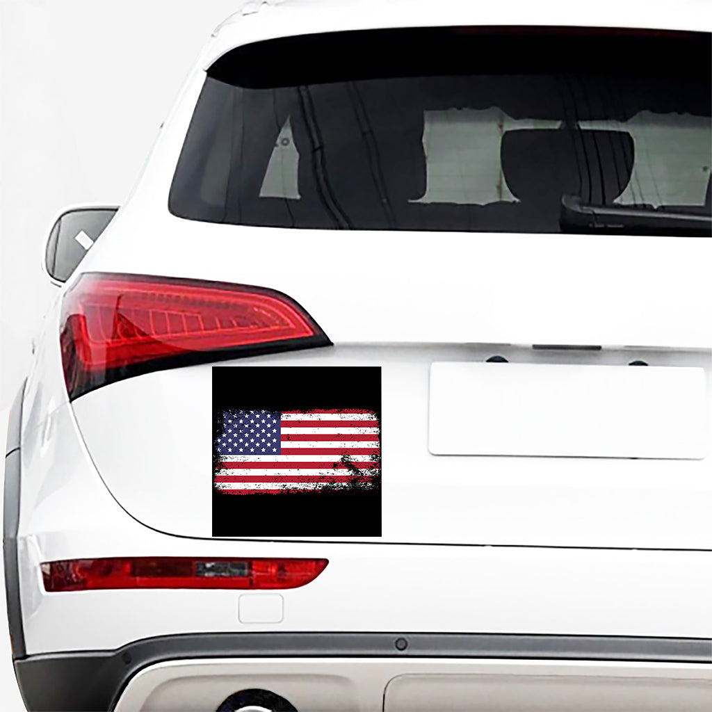 Grunge American Flag Print Car Sticker