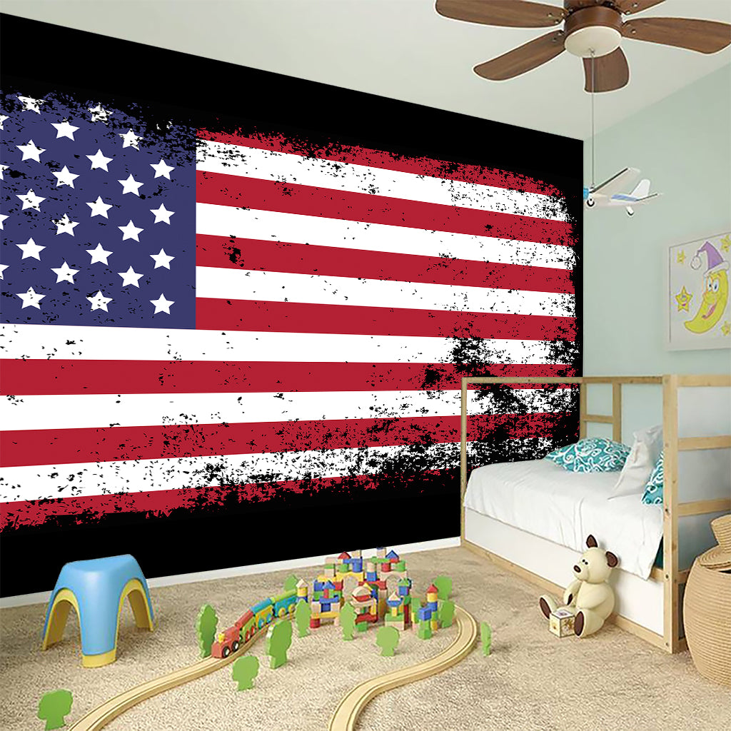 Grunge American Flag Print Wall Sticker