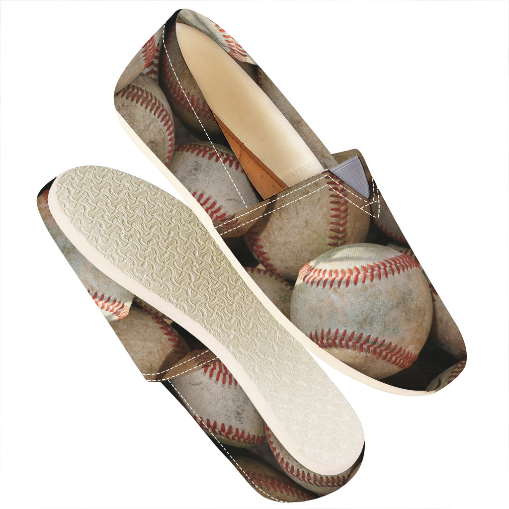 Grunge Baseballs Print Casual Shoes