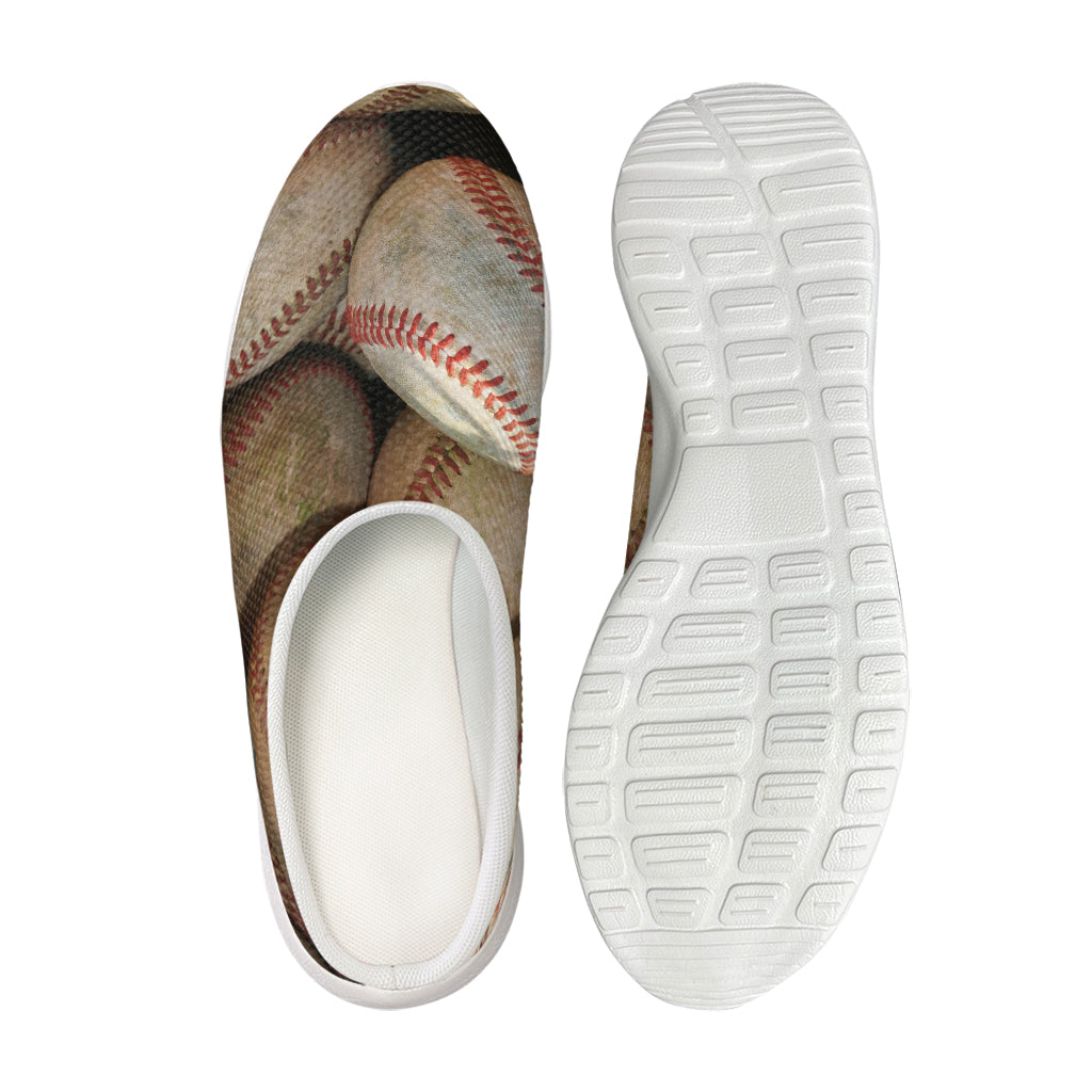 Grunge Baseballs Print Mesh Casual Shoes