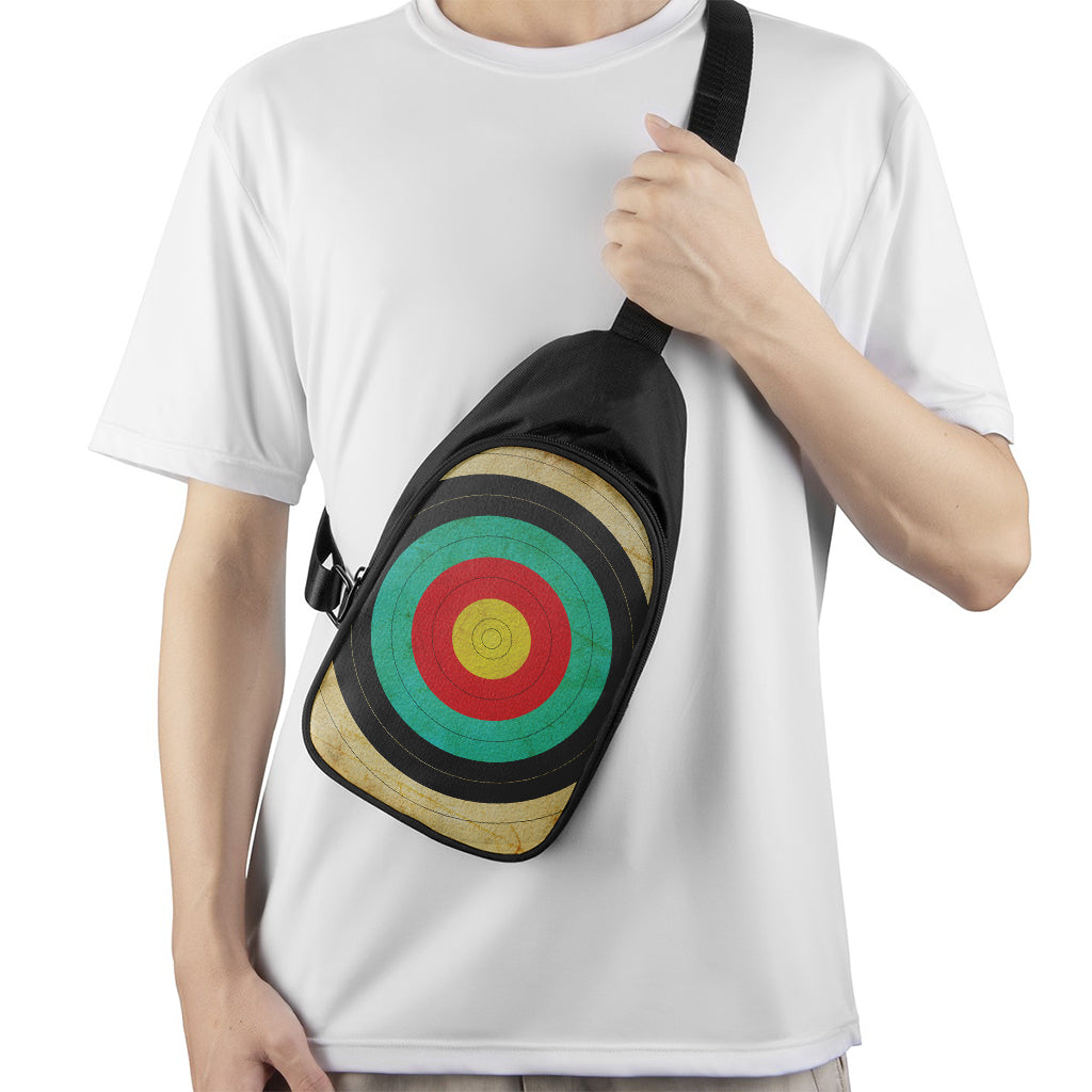 Grunge Bullseye Target Print Chest Bag