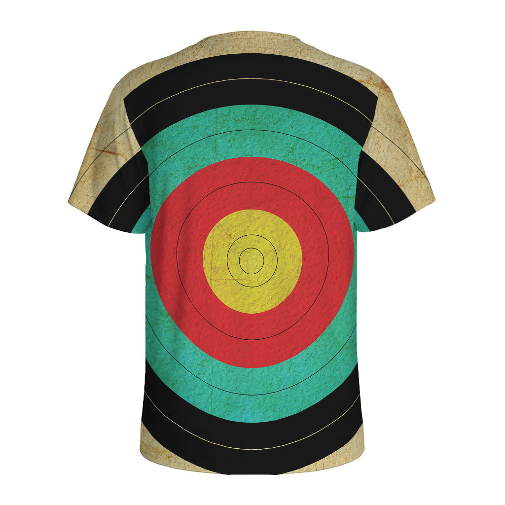 Grunge Bullseye Target Print Men's Sports T-Shirt